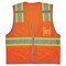 Ergodyne Two-Tone Hi-Vis Safety Vest S Class 2 H Back, , Zipper 6 Pockets, 2 Mic Tab, ID Window 8246Z-S - alternate 1